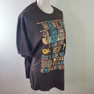 Gildan Mens Brown Graphic Crewneck Cotton Shirt